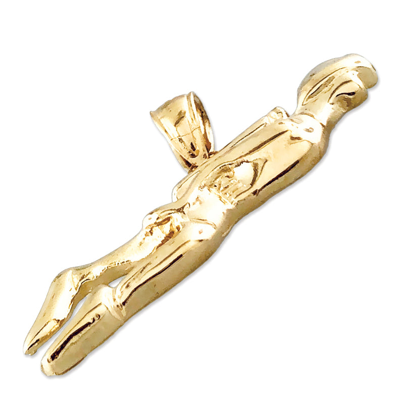 14K Gold 28MM Scuba Diver Pendant