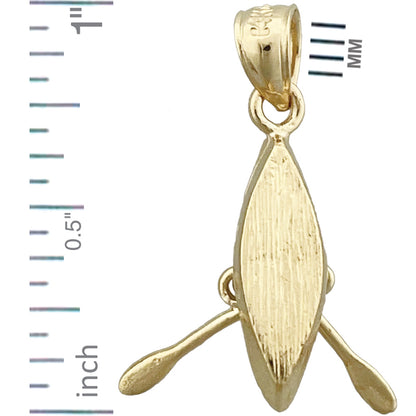 14K Gold 3-D Canoe Charm