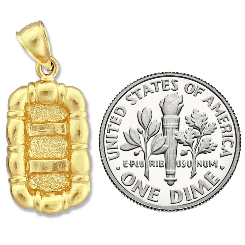 14K Gold 3D Raft Charm