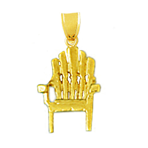 14K Gold 3D Beach Chair Charm