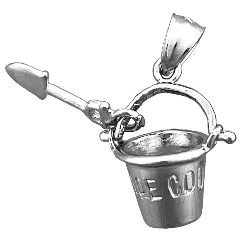 14K Gold 3D Cape Cod Pail and Shovel Charm