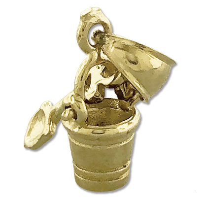 14K Gold 3D Pail and Shovel Mini Charm