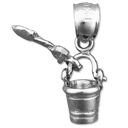 14K Gold 3D Pail and Shovel Mini Charm