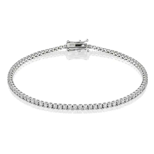 2 ct. tw. Four-Prong Natural Diamond Tennis Bracelet in 14k White Gold