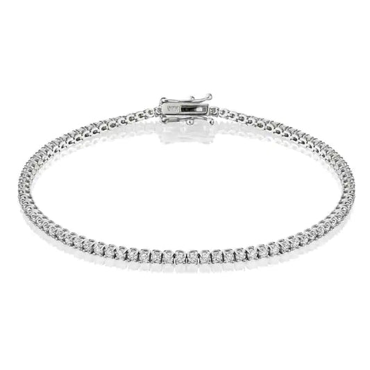 2 ct. tw. Four-Prong Natural Diamond Tennis Bracelet in 14k White Gold