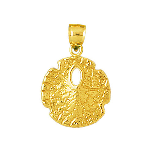 14K Gold 15MM Sand Dollar Charm