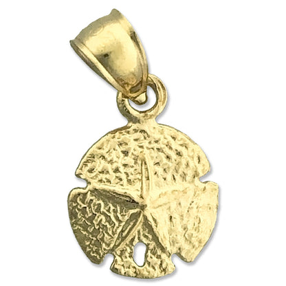 14K Gold 10MM Sand Dollar Charm