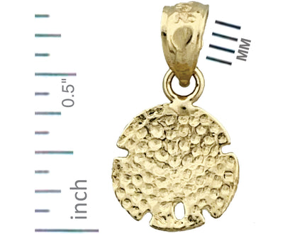 14K Gold 10MM Sand Dollar Charm
