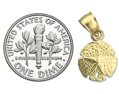 14K Gold 10MM Sand Dollar Charm