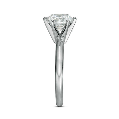 1.50 CT. Certified Natural Clarity Enhanced Diamond Solitaire Engagement Ring in Solid 14K White Gold (I/I2)