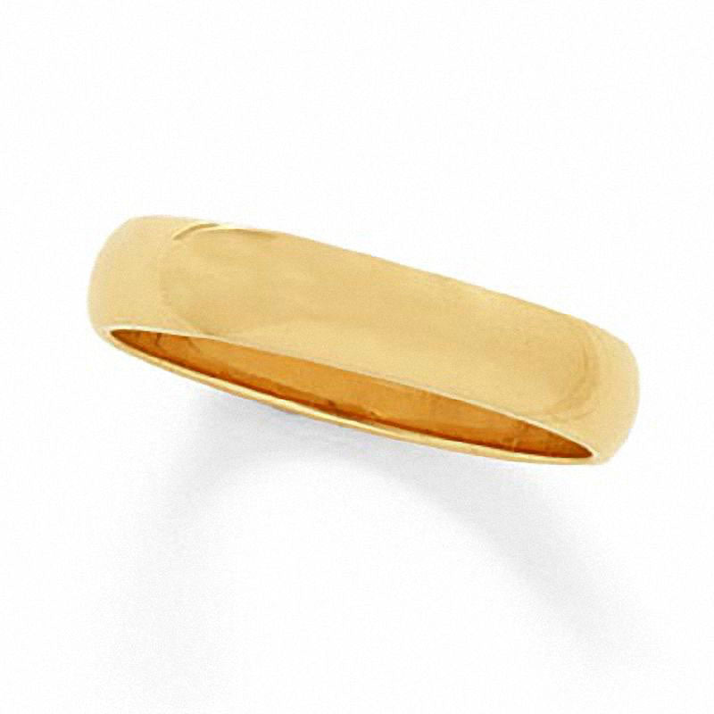 Men's 5.0mm Low Dome Wedding Band in Solid 14K Gold
