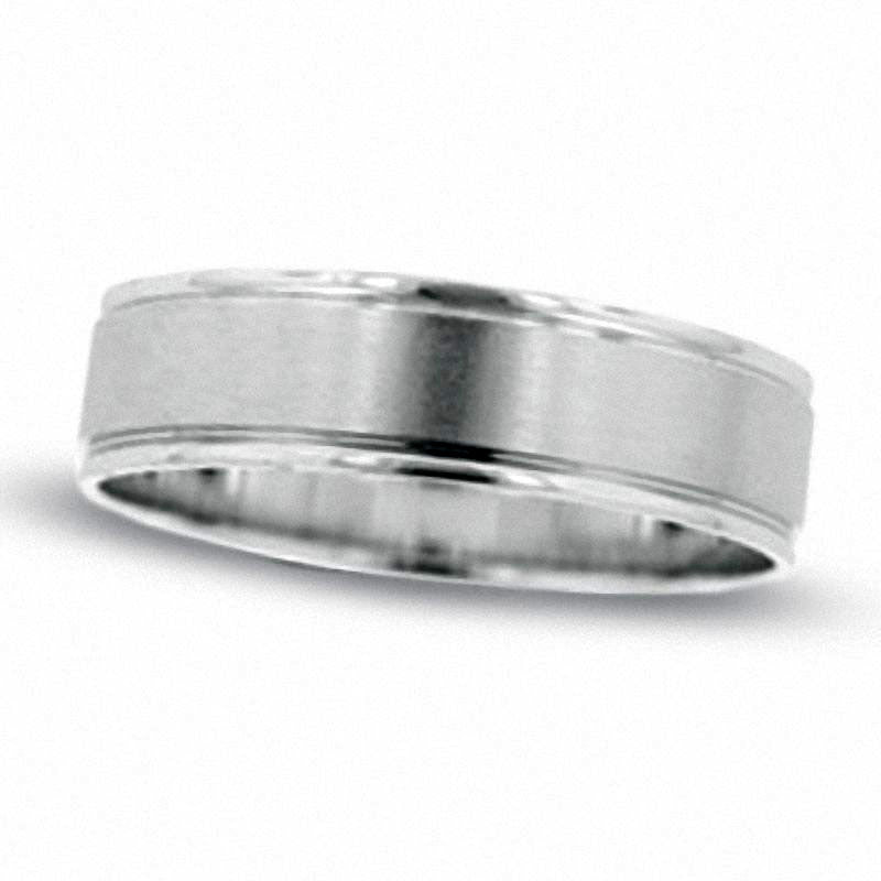 Ladies' 6.0mm Wedding Band in Solid 10K White Gold