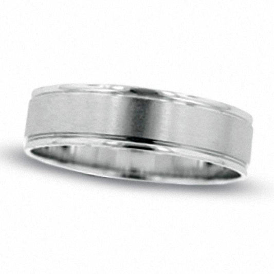 Ladies' 6.0mm Wedding Band in Solid 10K White Gold