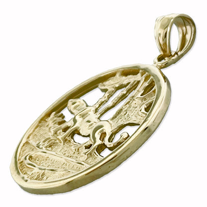 14K Gold Jaguar Pendant Medallion