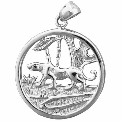 14K Gold Jaguar Pendant Medallion