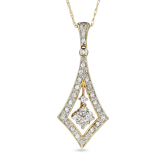 0.25 CT. T.W. Natural Diamond Fashion Pendant in 10K Yellow Gold