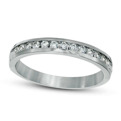 0.25 CT. T.W. Natural Diamond Channel Band in Solid 14K White Gold