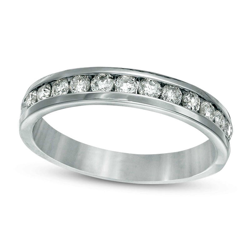 0.50 CT. T.W. Natural Diamond Channel Band in Solid 14K White Gold