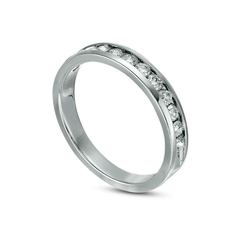 0.50 CT. T.W. Natural Diamond Channel Band in Solid 14K White Gold
