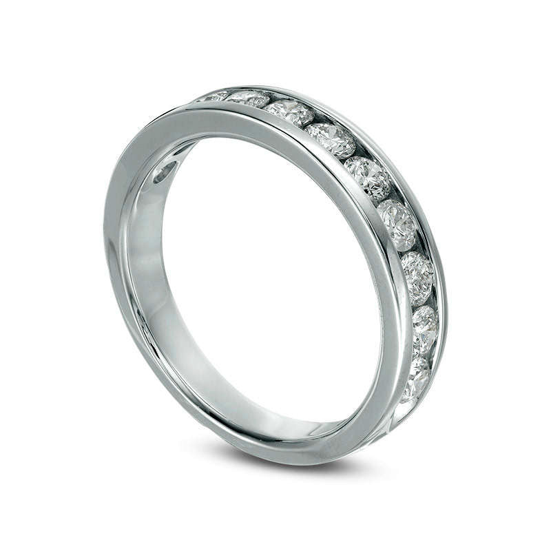 1.0 CT. T.W. Natural Diamond Channel Band in Solid 14K White Gold