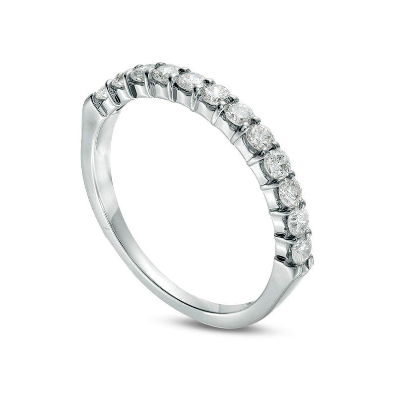 0.50 CT. T.W. Natural Diamond Prong Band in Solid 14K White Gold