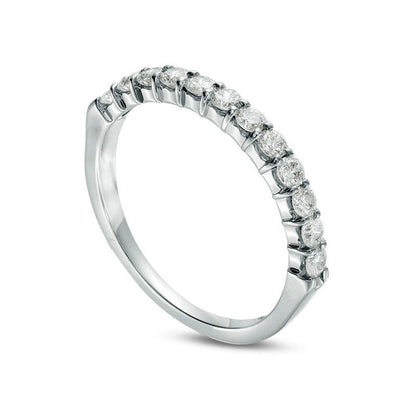 0.50 CT. T.W. Natural Diamond Prong Band in Solid 14K White Gold