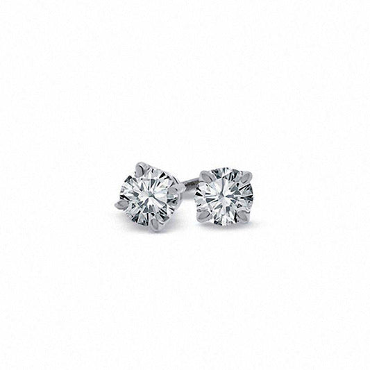 0.5 CT. T.W. Certified Diamond Solitaire Stud Earrings in 18K White Gold (I/SI2)