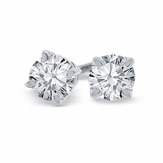 0.5 CT. T.W. Certified Diamond Solitaire Stud Earrings in 18K White Gold (I/VS2)