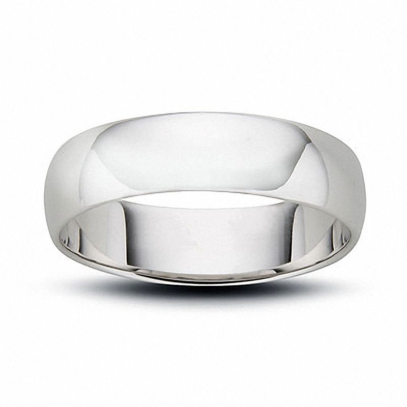 Men's 4.5mm Low Dome Wedding Band in Solid 14K White Gold