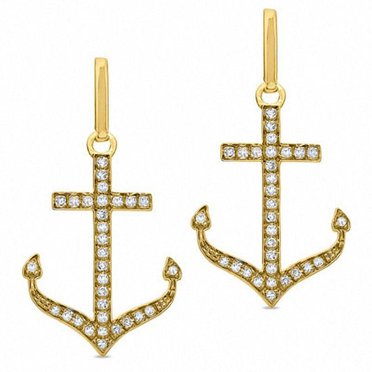 0.2 CT. T.W. Diamond Anchor Earrings in 10K Gold