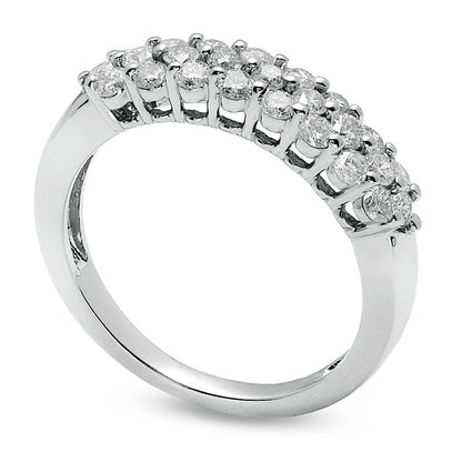 0.75 CT. T.W. Natural Diamond Anniversary Band in Solid 14K White Gold