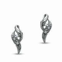 Diamond Accent Swirl Earrings in Sterling Silver
