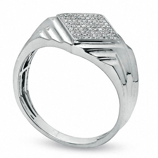 Men's 0.20 CT. T.W. Pav? Natural Diamond Band in Solid 10K White Gold