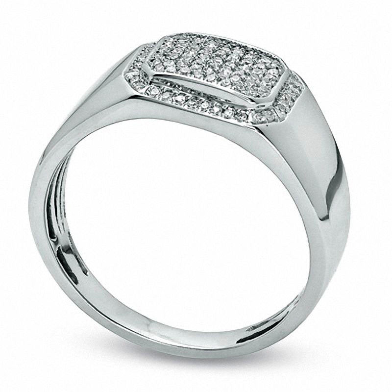 Men's 0.25 CT. T.W. Pav? Natural Diamond Band in Solid 10K White Gold