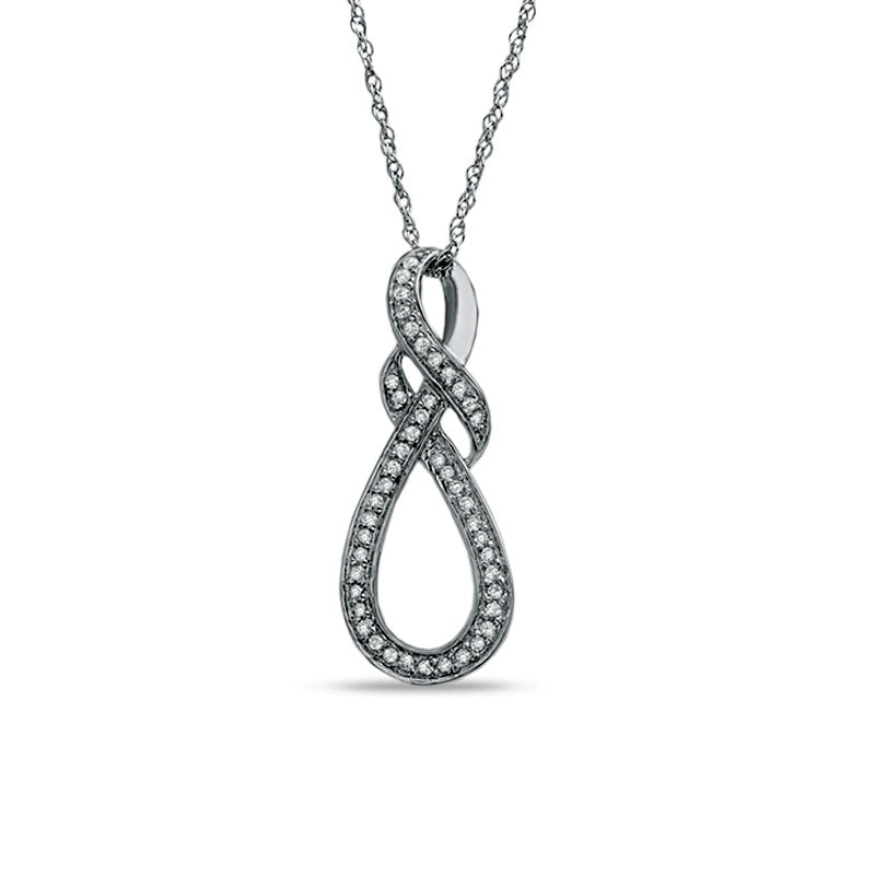 0.25 CT. T.W. Natural Diamond Knotted Swirl Pendant in Sterling Silver