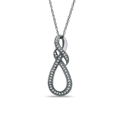 0.25 CT. T.W. Natural Diamond Knotted Swirl Pendant in Sterling Silver