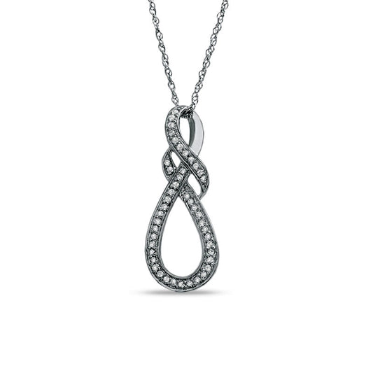 0.25 CT. T.W. Natural Diamond Knotted Swirl Pendant in Sterling Silver