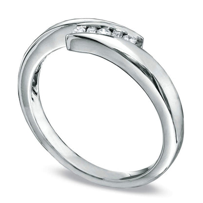 0.13 CT. T.W. Natural Diamond Bypass Band in Sterling Silver