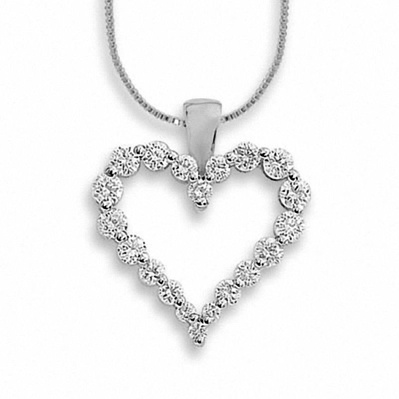 0.5 CT. T.W. Certified Colorless Natural Diamond Heart Pendant in 14K White Gold