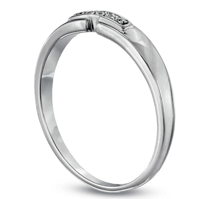 Natural Diamond Accent Band in Solid 10K White Gold