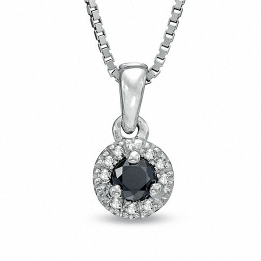 0.25 CT. T.W. Enhanced Black and White Natural Diamond Frame Pendant in Sterling Silver