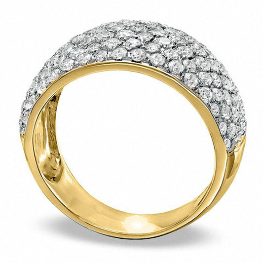 2.0 CT. T.W. Natural Diamond Seven Row Band in Solid 10K Yellow Gold
