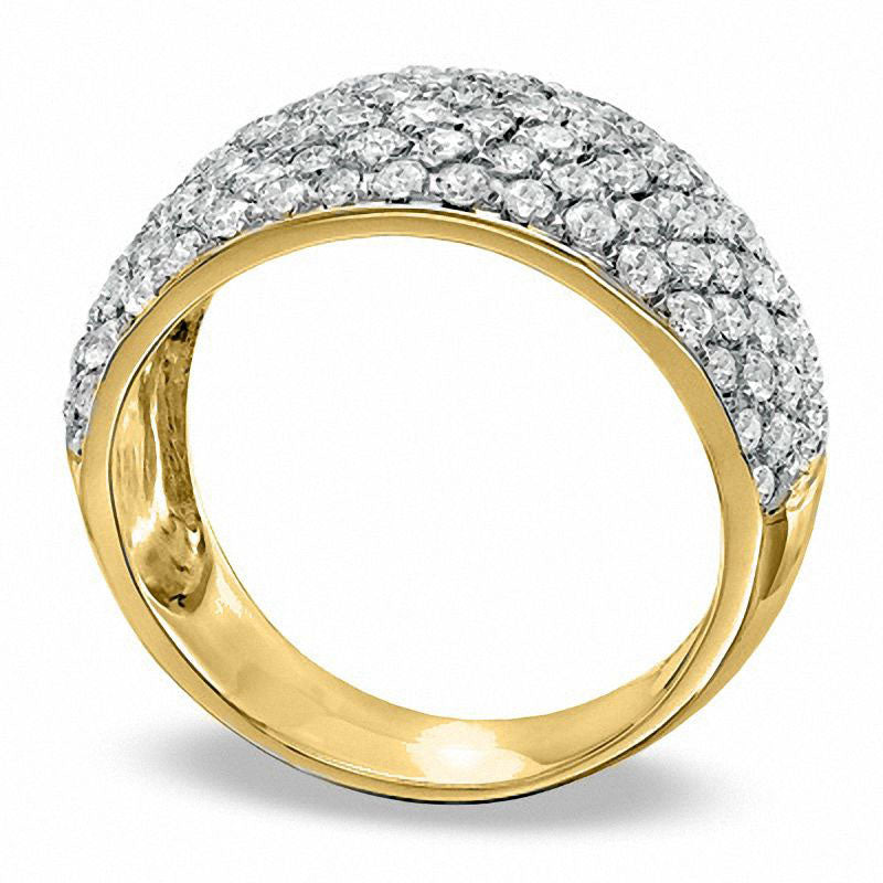 2.0 CT. T.W. Natural Diamond Seven Row Band in Solid 10K Yellow Gold