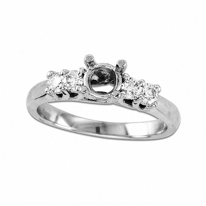 0.75 CT. T.W. Natural Diamond Semi-Mount Bridal Engagement Ring Set in Solid 14K White Gold