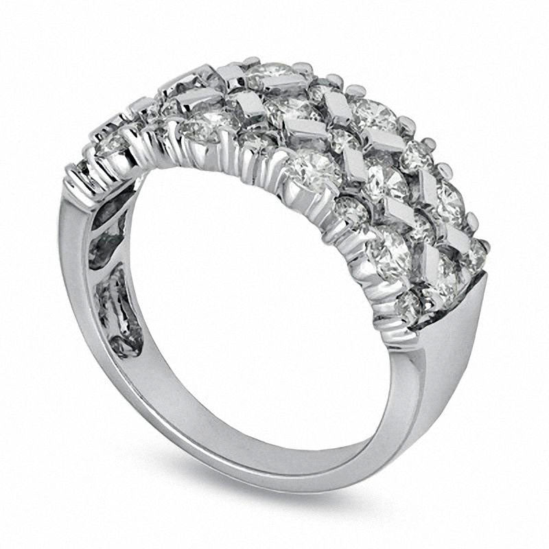1.63 CT. T.W. Natural Diamond X" Anniversary Band in Solid 14K White Gold"
