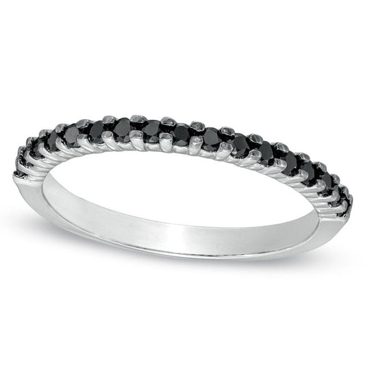 0.20 CT. T.W. Enhanced Black Natural Diamond Band in Solid 10K White Gold
