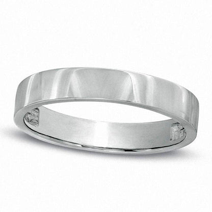 Men's 4.0mm Wedding Band in Solid 10K White Gold