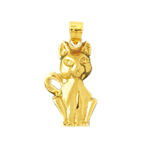 14K Gold Cat Charm