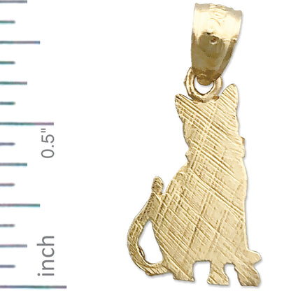 14K Gold 15MM Cat Mini Charm