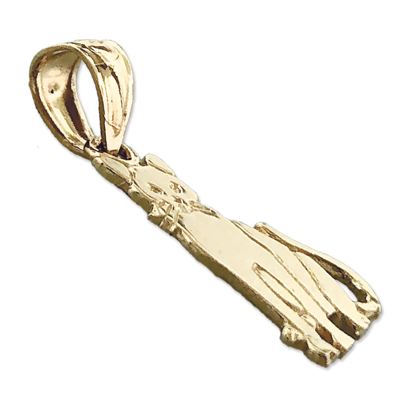 14K Gold 15MM Cat Mini Charm